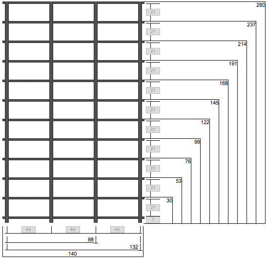 DVD-hylly 3/12 260x140cm Hiili