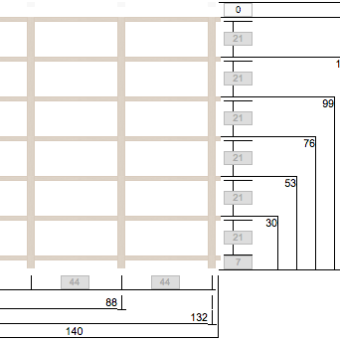 DVD-hylly 3/7 145x140cm Tuomenkukka