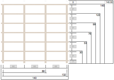 DVD-hylly 3/7 145x140cm Tuomenkukka
