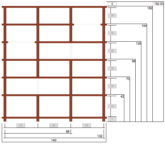 Kirjahylly 3/7 182x140cm Mahonki