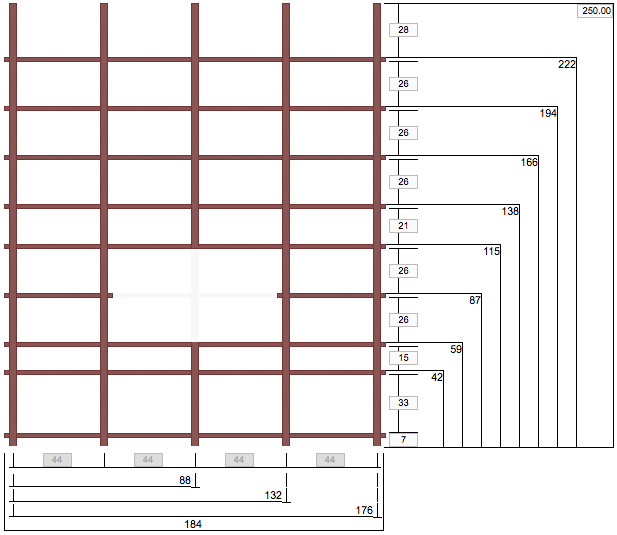 Mediahylly 4/9 250x184cm Chili
